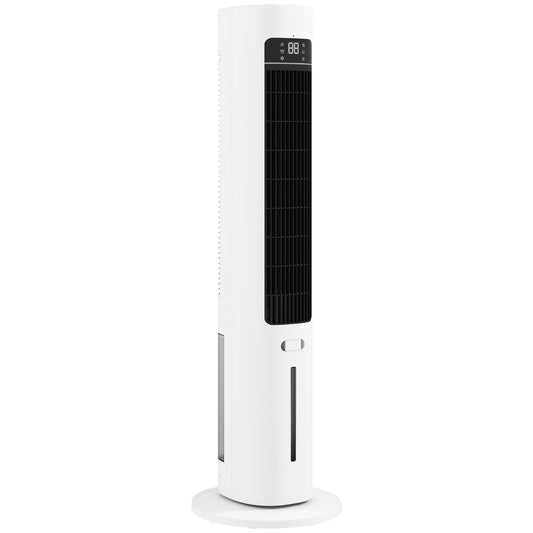 Climatizador Evaporativo 3 en 1 con Depósito de 3 L Oscilación 48° 3 Velocidades 3 Modos Temporizador 12h Blanco