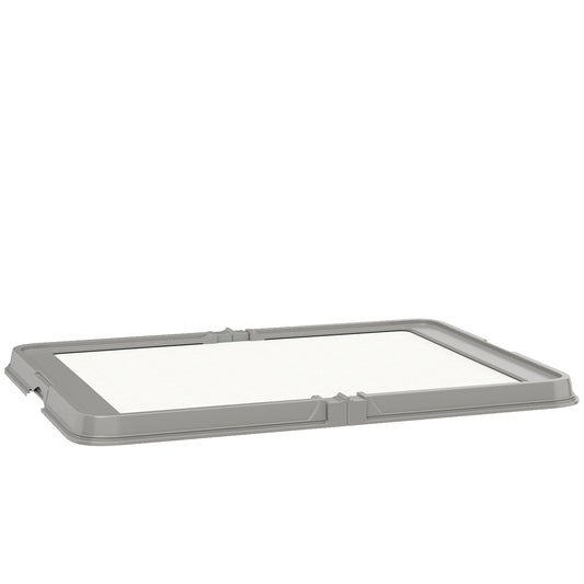 Inodoro para Perros Plegable 86x62 cm Bandeja Sanitaria Perros Entrenamiento 3 Almohadillas Pies Antideslizantes Gris