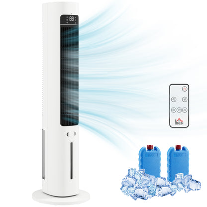 Climatizador Evaporativo 3 en 1 con Depósito de 3 L Oscilación 48° 3 Velocidades 3 Modos Temporizador 12h Blanco