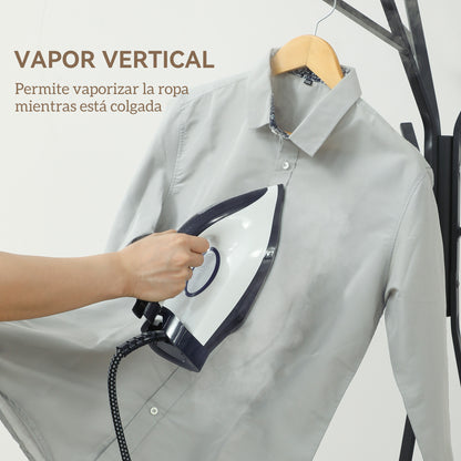 Centro de Planchado 2800W 100 g/min Función ECO Suela de Cerámica Doble Capa Antical Depósito Extraíble 2 L Azul