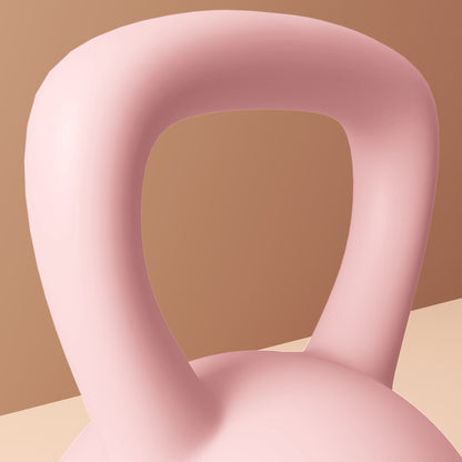 Kettlebell suave de 6KG, Kettlebell con mango antideslizante para gimnasio en casa, levantamiento de pesas, entrenamiento de fuerza, rosa/gris