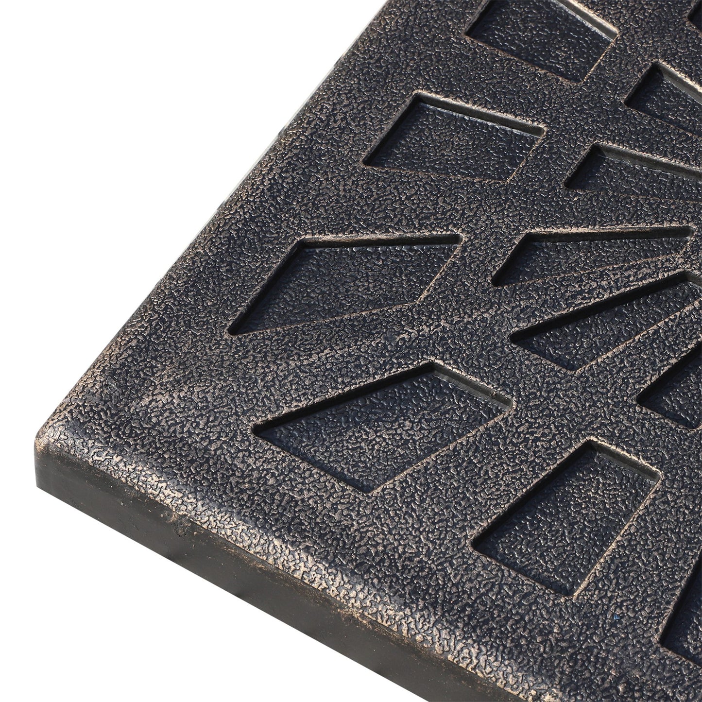 Base de soporte de sombrilla cuadrada para jardín y patio de resina duradera de 15 kg con colofonia estampada, bronce