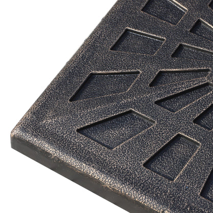Base de soporte de sombrilla cuadrada para jardín y patio de resina duradera de 15 kg con colofonia estampada, bronce