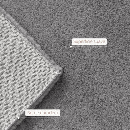 Alfombra Salón 120x160 cm Lavable en Lavadora Pelo Largo Estilo Moderno Tapete para Sala de Estar Dormitorio Gris Claro