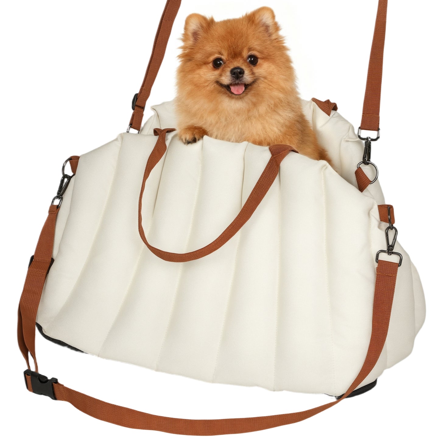 Asiento de Coche para Perros Pequeños de hasta 5 kg con Cinturón de Seguridad Base Antideslizante y Funda Extraíble