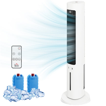 Climatizador Evaporativo 3 en 1 con Depósito de 3 L Oscilación 48° 3 Velocidades 3 Modos Temporizador 12h Blanco