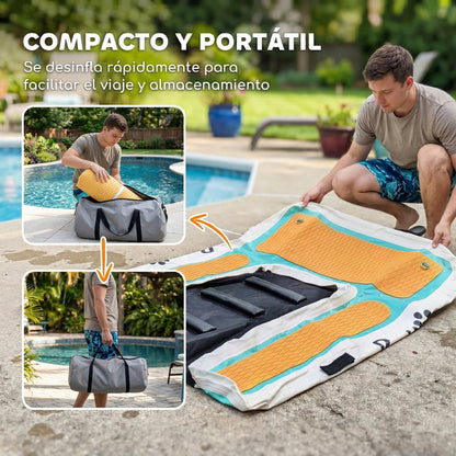 Rampa de Agua Hinchable para Perros para Piscina Barcos Lagos 151x102 cm con Superficie Antideslizante de EVA