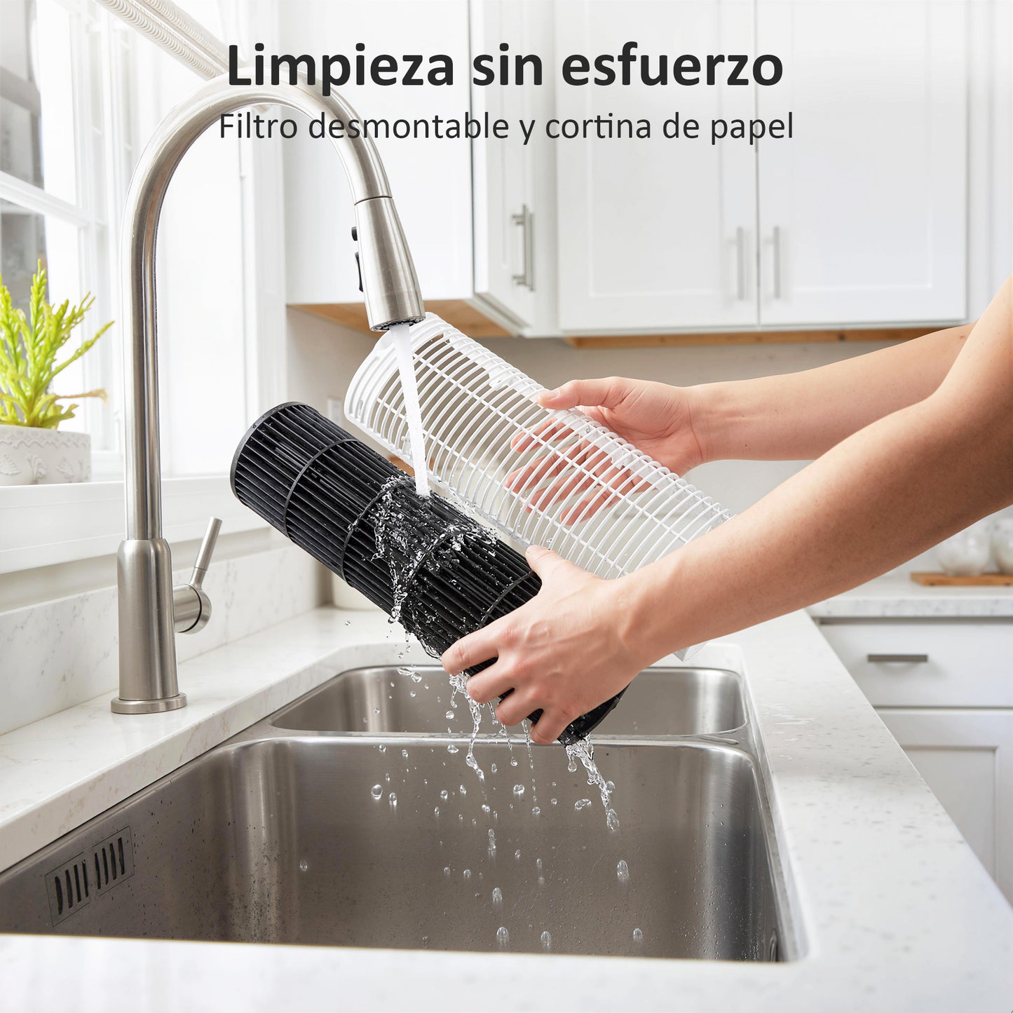 Climatizador Evaporativo 3 en 1 con Depósito de 3 L Oscilación 48° 3 Velocidades 3 Modos Temporizador 12h Blanco