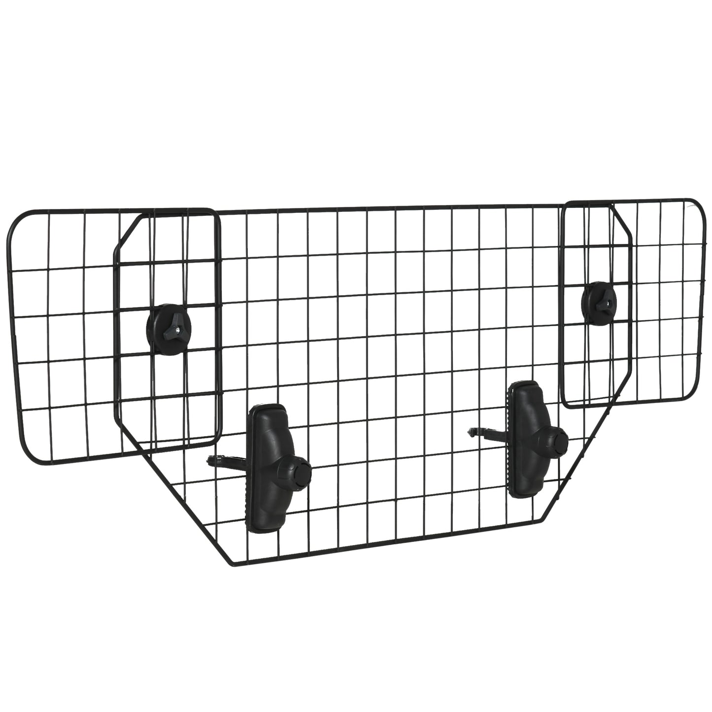 Protector para perros para coches Barrera ajustable para maletero Malla de metal con reposacabezas para mascotas, 90-120W x 40,5H cm