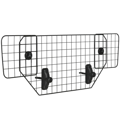 Protector para perros para coches Barrera ajustable para maletero Malla de metal con reposacabezas para mascotas, 90-120W x 40,5H cm