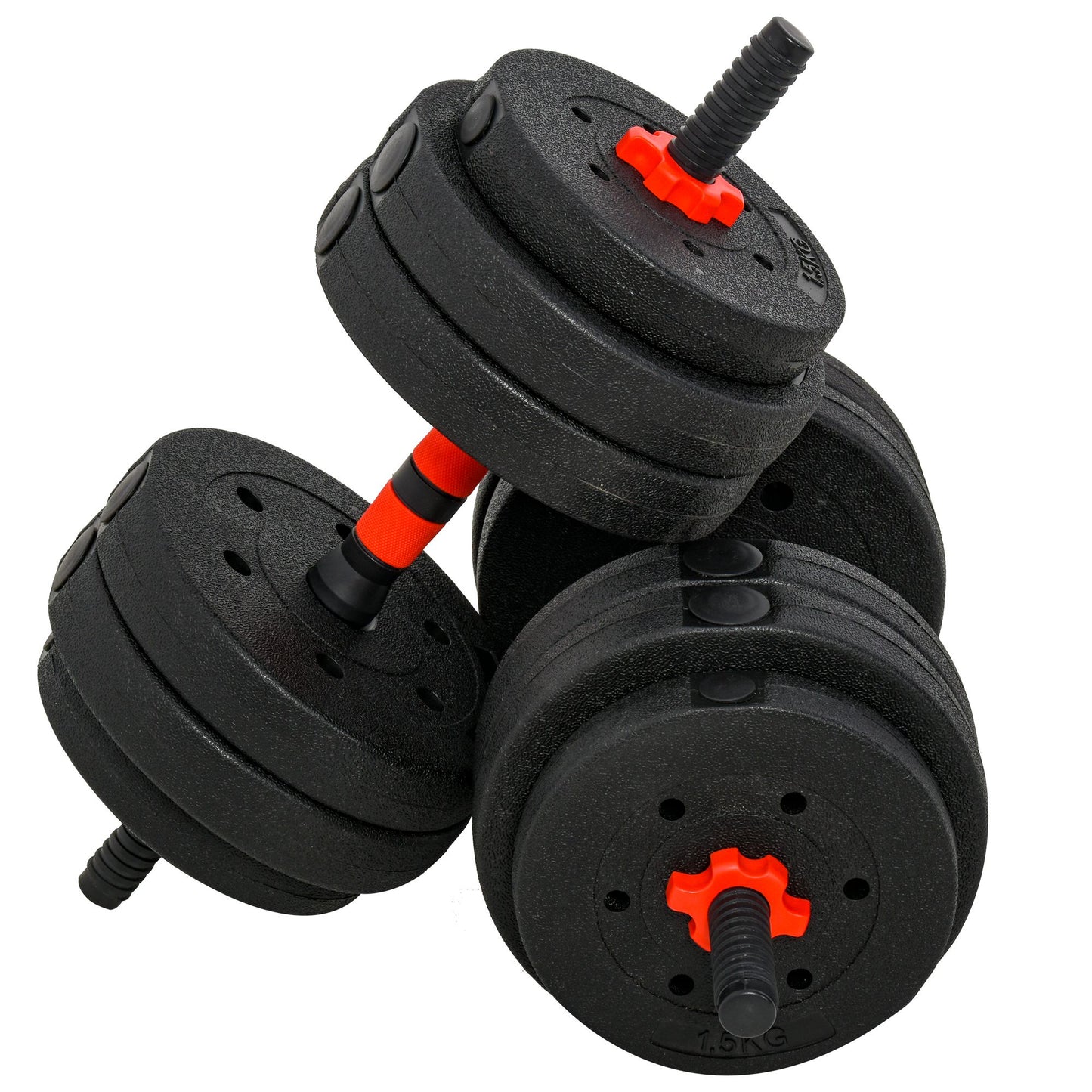 Juego de pesas ajustables 2 en 1 de 25 kg, mancuerna y barra de pesas para fitness corporal, entrenamiento de levantamiento para casa, oficina, gimnasio, negro