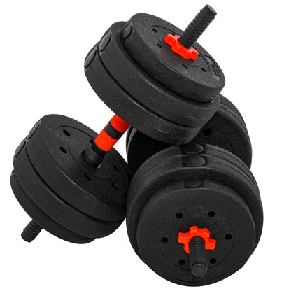 Juego de pesas ajustables 2 en 1 de 25 kg, mancuerna y barra de pesas para fitness corporal, entrenamiento de levantamiento para casa, oficina, gimnasio, negro