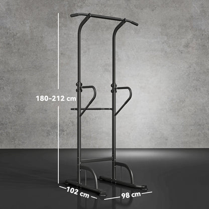 Torre de Potencia Estación de Fondos Barra de Dominadas Equipo Multifuncional de Flexiones con Altura Ajustable para Gimnasio en Casa Entrenamiento de Fuerza Fitness
