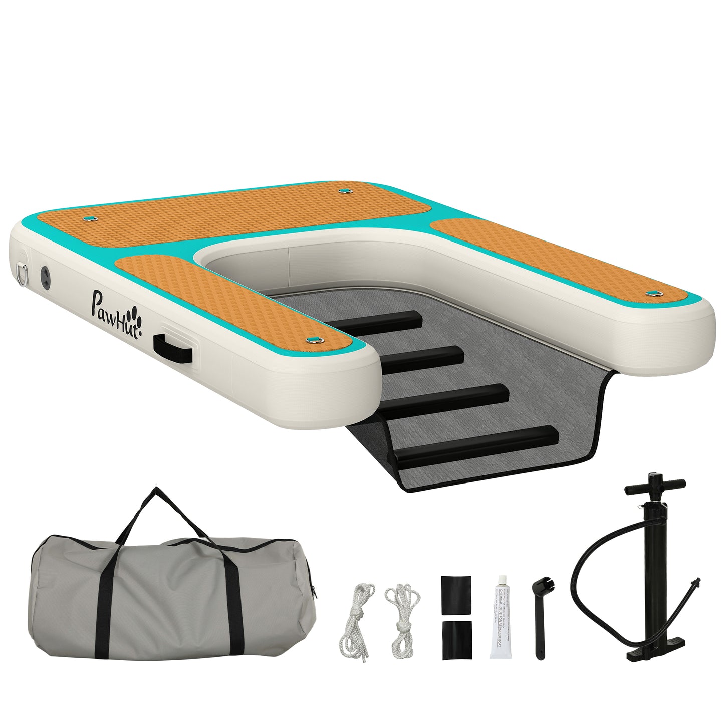 Rampa de Agua Hinchable para Perros para Piscina Barcos Lagos 151x102 cm con Superficie Antideslizante de EVA