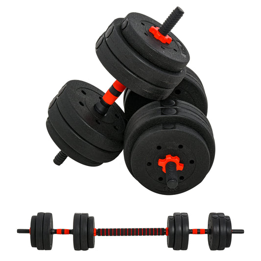 Juego de pesas ajustables 2 en 1 de 25 kg, mancuerna y barra de pesas para fitness corporal, entrenamiento de levantamiento para casa, oficina, gimnasio, negro