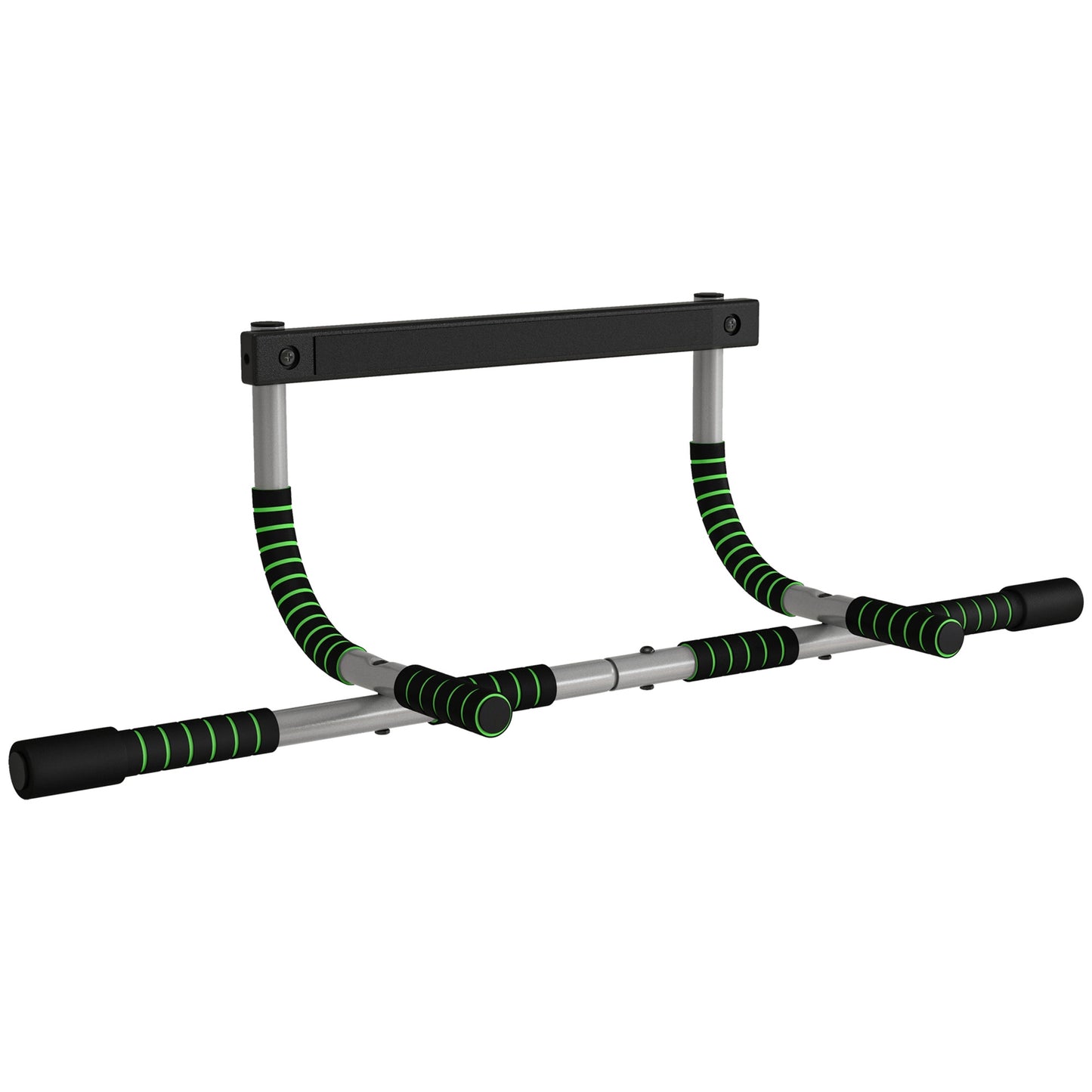 Barra de Dominadas Multifuncional Barra de Dominadas de Pared con Mangos Antideslizantes Carga 110 kg Gris y Negro