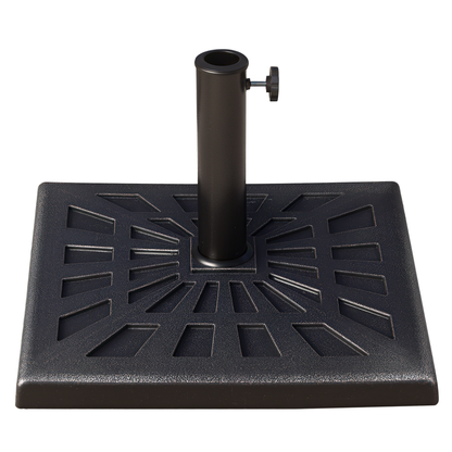 Base de soporte de sombrilla cuadrada para jardín y patio de resina duradera de 15 kg con colofonia estampada, bronce