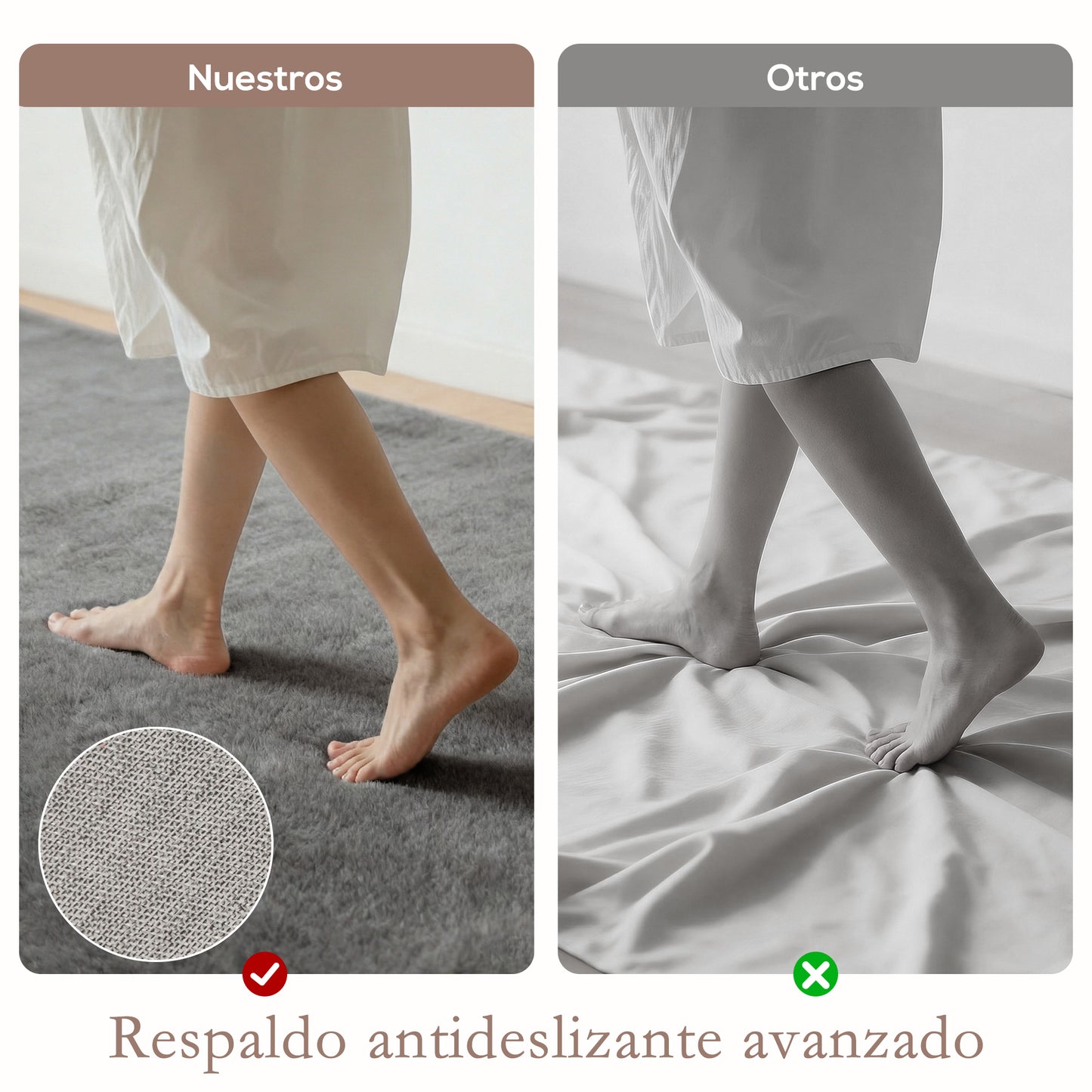 Alfombra Salón 120x160 cm Lavable en Lavadora Pelo Largo Estilo Moderno Tapete para Sala de Estar Dormitorio Gris Claro