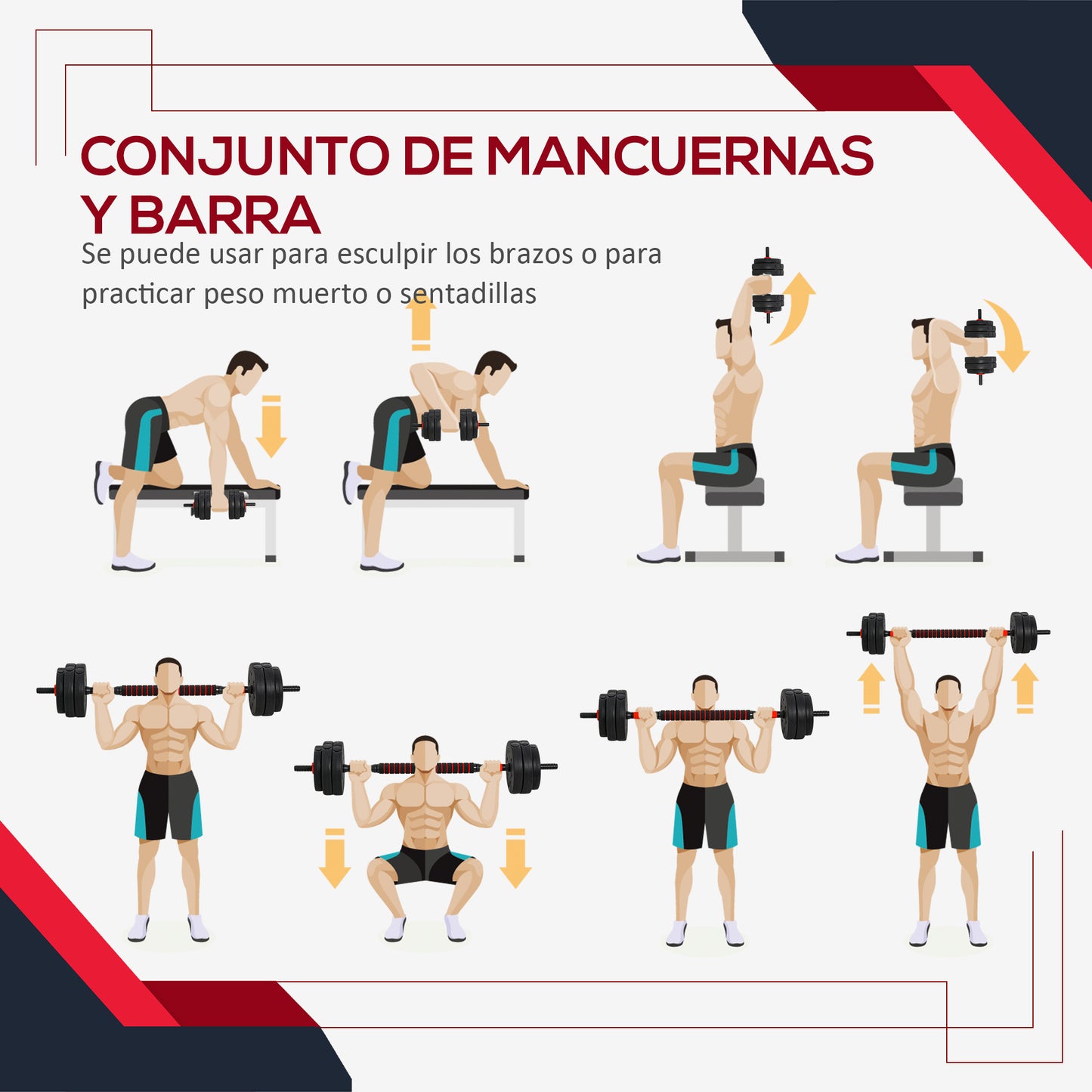 Juego de pesas ajustables 2 en 1 de 25 kg, mancuerna y barra de pesas para fitness corporal, entrenamiento de levantamiento para casa, oficina, gimnasio, negro