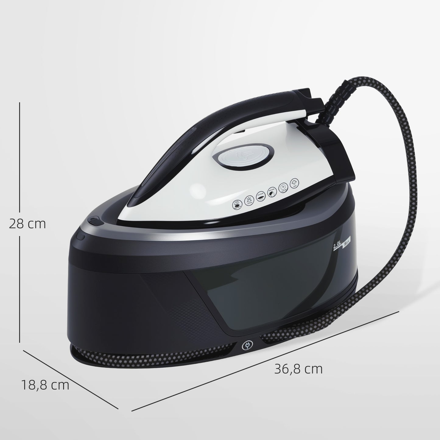 Centro de Planchado 2800W 100 g/min Función ECO Suela de Cerámica Doble Capa Antical Depósito Extraíble 2 L Azul