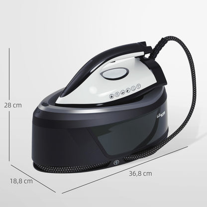Centro de Planchado 2800W 100 g/min Función ECO Suela de Cerámica Doble Capa Antical Depósito Extraíble 2 L Azul