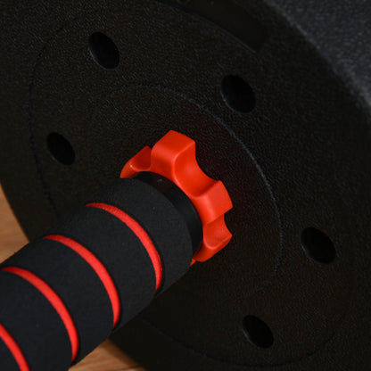Juego de pesas ajustables 2 en 1 de 25 kg, mancuerna y barra de pesas para fitness corporal, entrenamiento de levantamiento para casa, oficina, gimnasio, negro