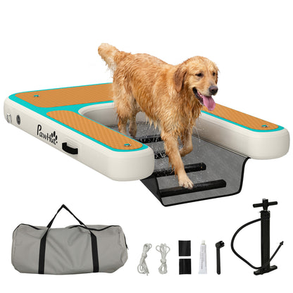 Rampa de Agua Hinchable para Perros para Piscina Barcos Lagos 151x102 cm con Superficie Antideslizante de EVA