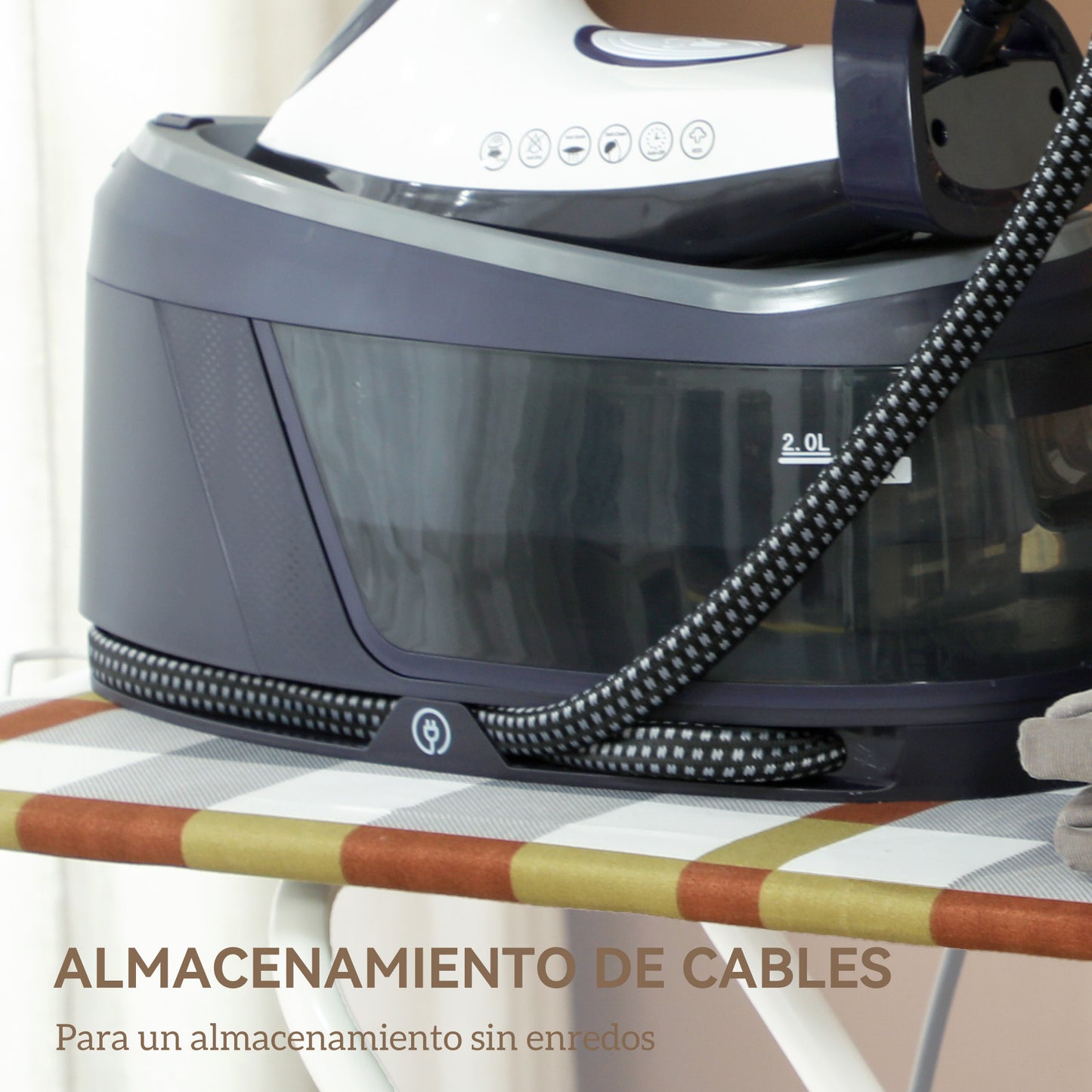 Centro de Planchado 2800W 100 g/min Función ECO Suela de Cerámica Doble Capa Antical Depósito Extraíble 2 L Azul