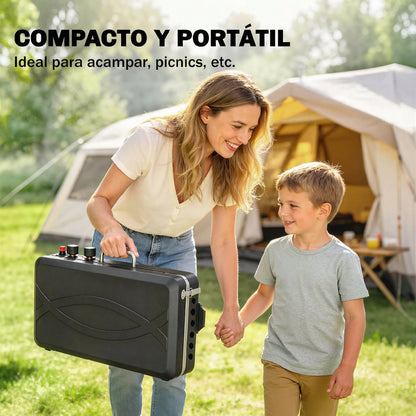 Barbacoa de Gas Portátil 2 en 1 Propano 7 kW de Mesa o de Pie con Plancha Grande Patas Desmontables Negro