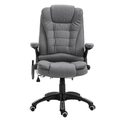 Silla de Masaje con 6 Puntos de Masaje con Función de Calefacción Altura Ajustable y Ruedas 68x72x110-120 cm Gris
