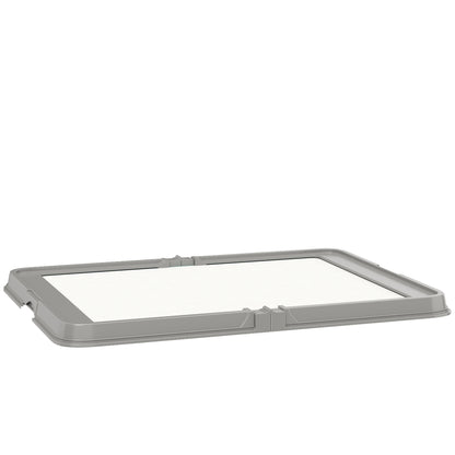 Inodoro para Perros Plegable 86x62 cm Bandeja Sanitaria Perros Entrenamiento 3 Almohadillas Pies Antideslizantes Gris