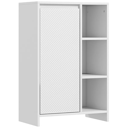 Armario de Baño con Estantes Abiertos Puerta y Estante Ajustable Antivuelco para Salón Dormitorio 53x30x80 cm Blanco