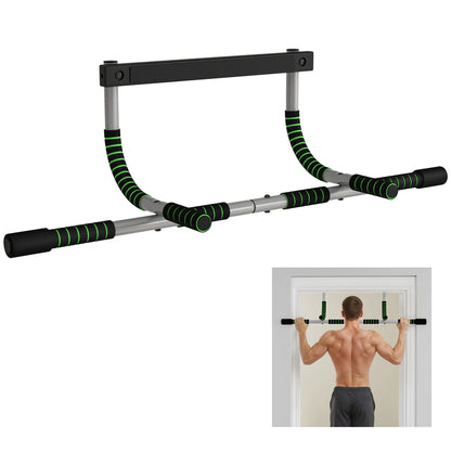 Barra de Dominadas Multifuncional Barra de Dominadas de Pared con Mangos Antideslizantes Carga 110 kg Gris y Negro