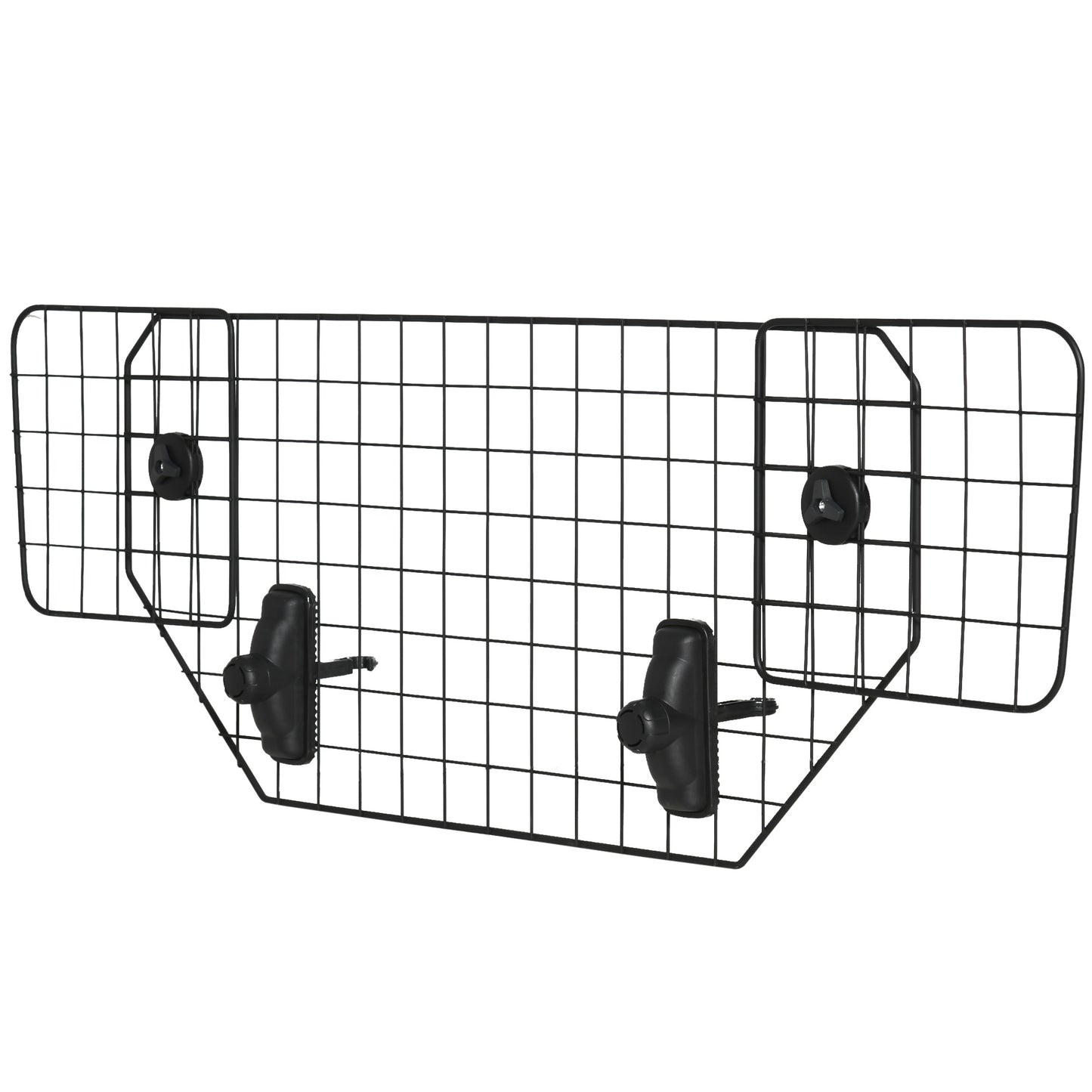 Protector para perros para coches Barrera ajustable para maletero Malla de metal con reposacabezas para mascotas, 90-120W x 40,5H cm