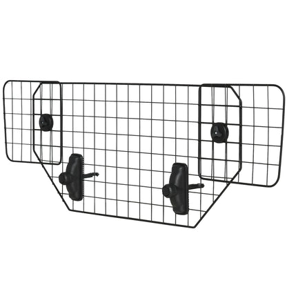 Protector para perros para coches Barrera ajustable para maletero Malla de metal con reposacabezas para mascotas, 90-120W x 40,5H cm