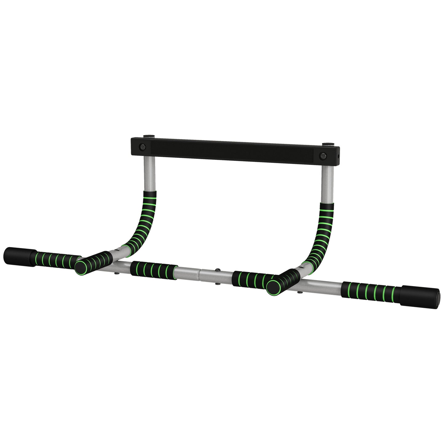 Barra de Dominadas Multifuncional Barra de Dominadas de Pared con Mangos Antideslizantes Carga 110 kg Gris y Negro