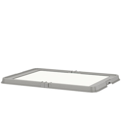 Inodoro para Perros Plegable 86x62 cm Bandeja Sanitaria Perros Entrenamiento 3 Almohadillas Pies Antideslizantes Gris